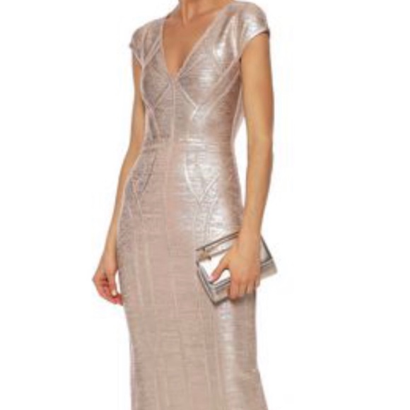 Herve Leger Dresses & Skirts - metallic HERVE LEGER gown